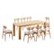 Manhattan Comfort Rectangle Dining Set of 9 W/ Colbert Chairs, 70.86 in L, American Solid Ash Wood, Nature 8-DT02DCCA02-OM - alternate 2